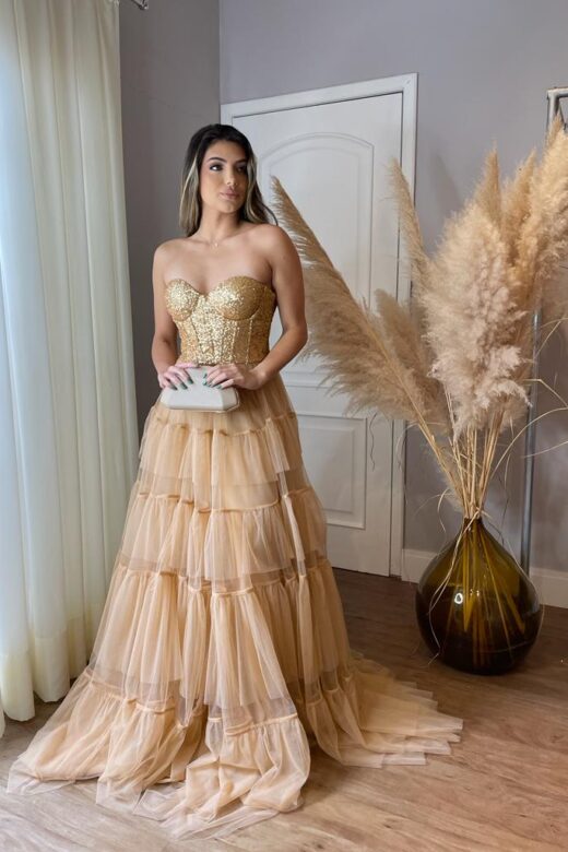 VESTIDO BARCELONA DOURADO