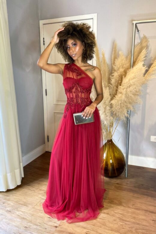 VESTIDO YUMI MARSALA