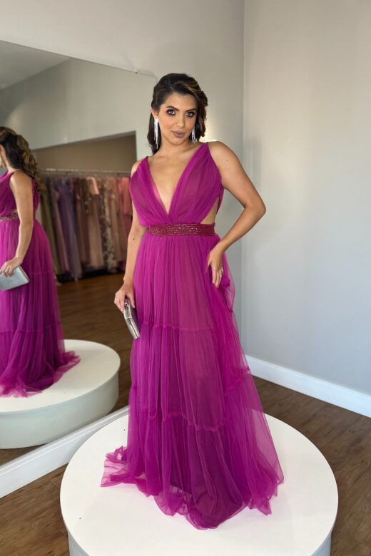 VESTIDO YANNI FÚCSIA