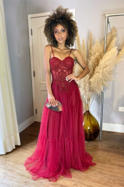 VESTIDO NINA MARSALA