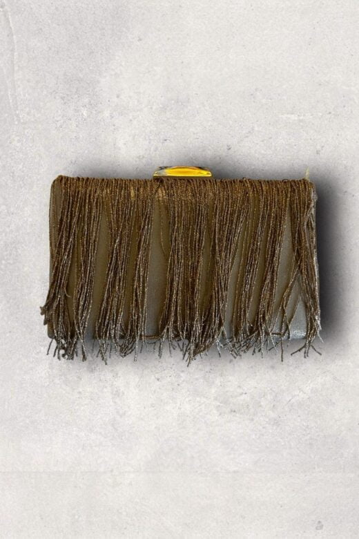 Clutch Dourada Franjas