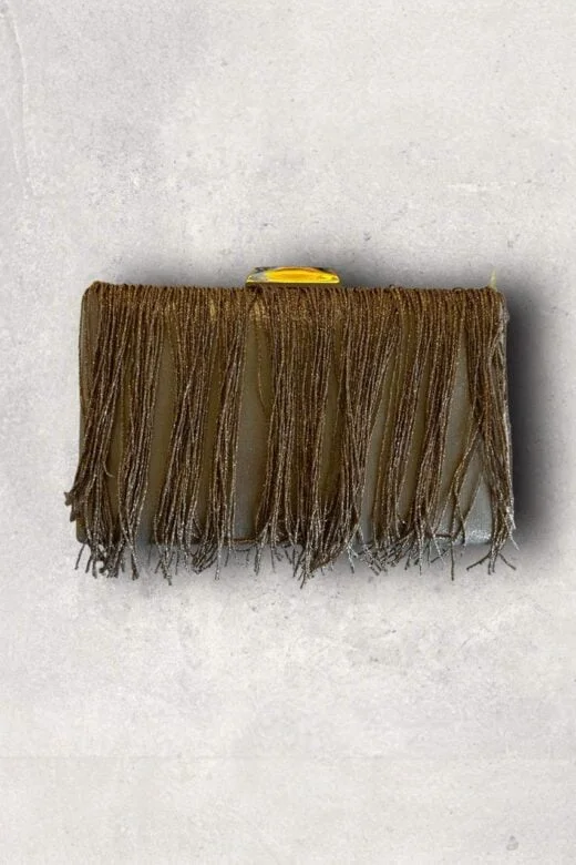 Clutch Dourada Franjas