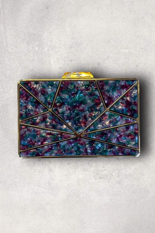 Clutch Polígonos Madre Pérola