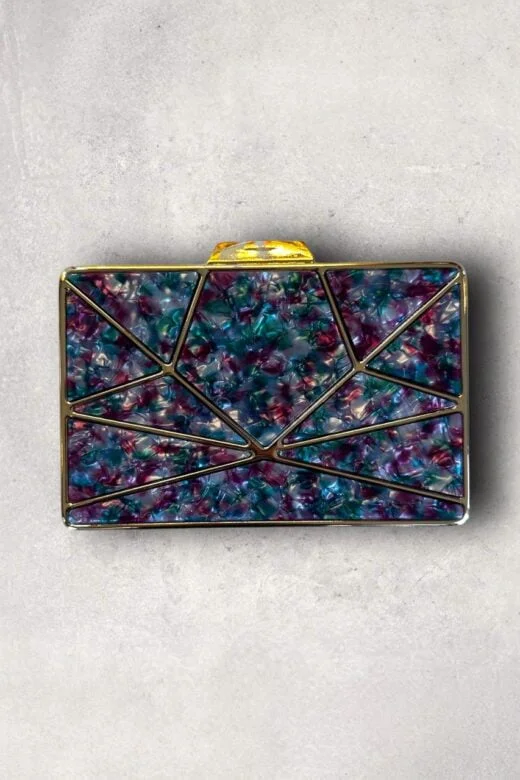 Clutch Polígonos Madre Pérola