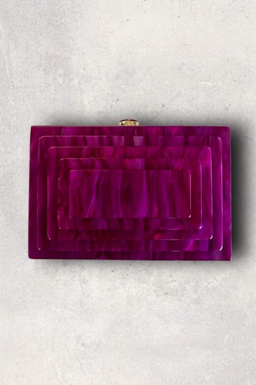 Clutch Madre Pérola Fúcsia Quadrados