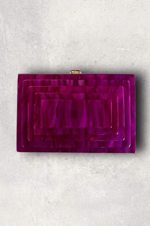 Clutch Madre Pérola Fúcsia Quadrados
