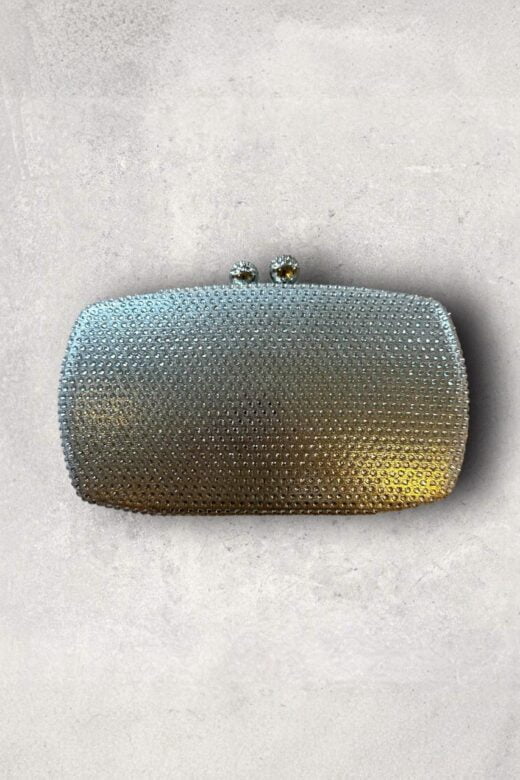 Clutch Strass Prata Oval