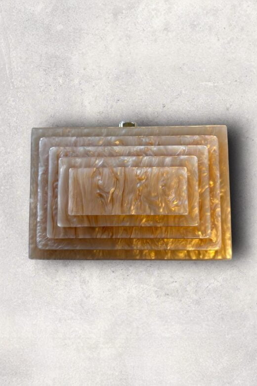 Clutch Madre pérola ambar quadrados