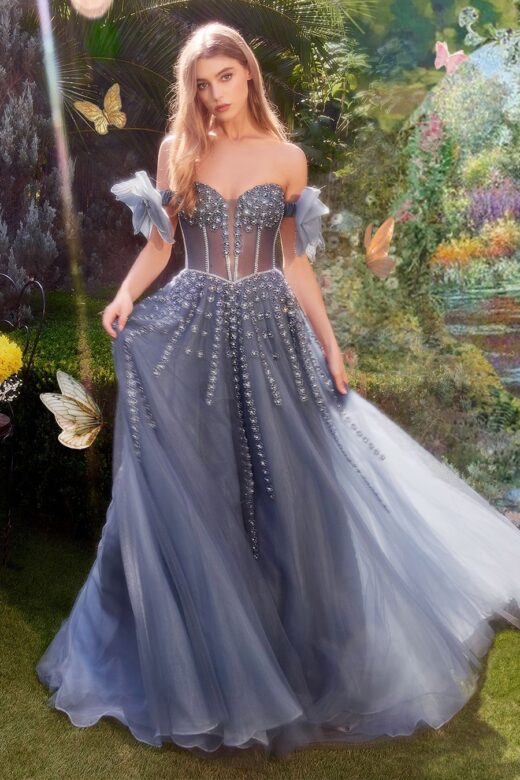 VESTIDO FLOWERS AZUL