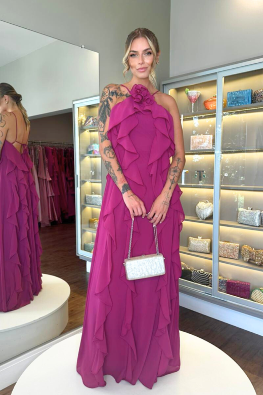 VESTIDO GAIA FÚCSIA