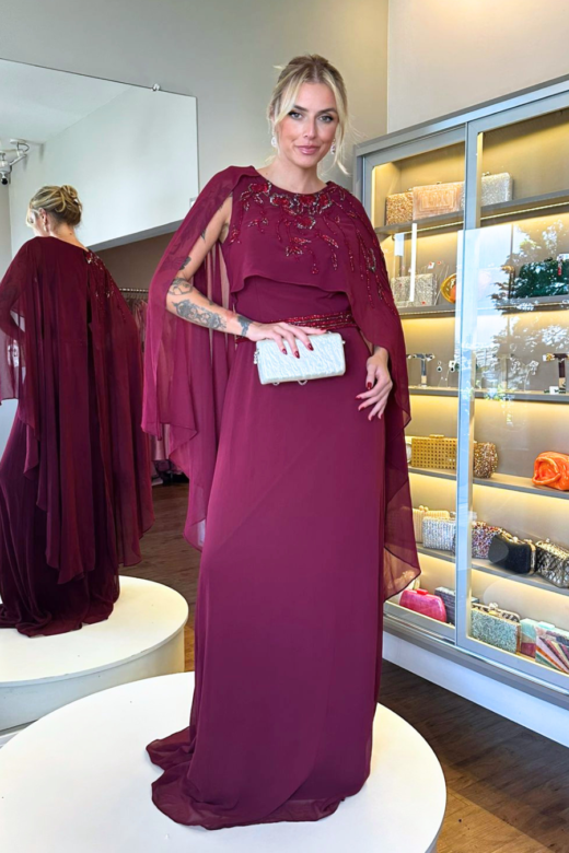 VESTIDO LEONOR MARSALA