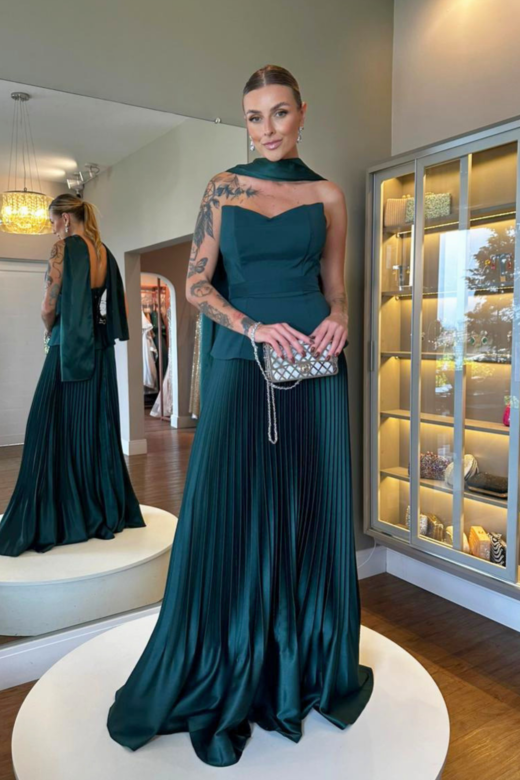 VESTIDO PERSA VERDE ESCURO
