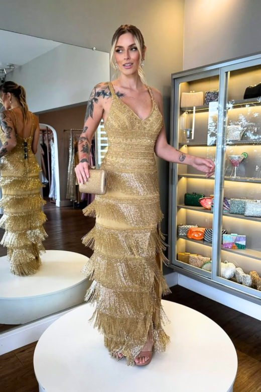 VESTIDO FRANCINE DOURADO