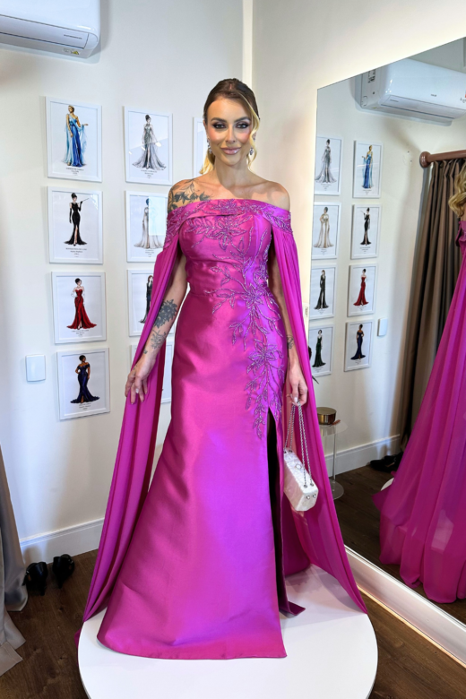 VESTIDO CORINA FÚCSIA (capa removível)